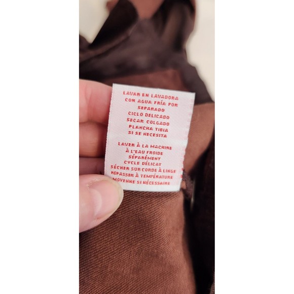 Ruby Rd Shiny Brown Lightweight Jacket Zipper Roll Tab Drawstring Waist Sz 12 - Picture 9 of 10